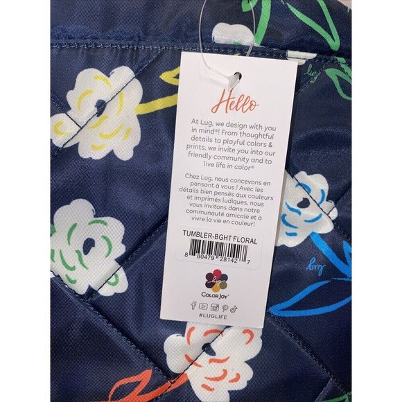 Lug Tumbler NEW Bright Floral Drawstring Storage Pouch NWT - Picture 4 of 8